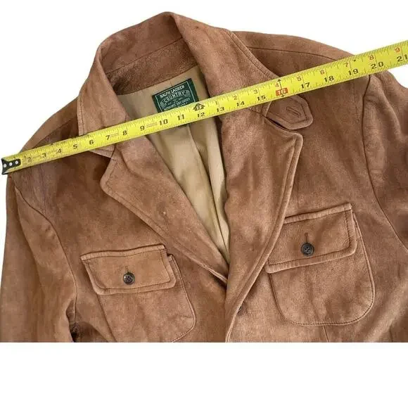 VTG 70’s RALPH LAUREN COUNTRY SUEDE JACKET CHESTNUT ILGWU LOGO MADE IN USA SZ M - Picture 9 of 16